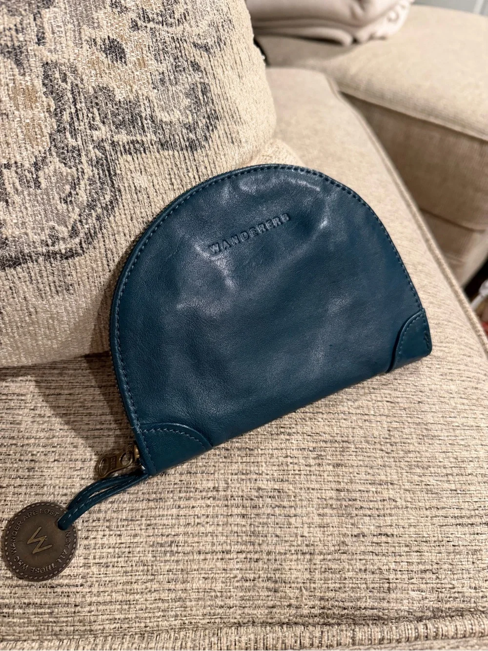 Wanderers Travel Co Liliana Wallet Azzurra Teal Full Grain Leather EUC